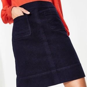 Boden | Women's Navy Blue Two Pocket Style Dorchester Mini Skirt Size 8